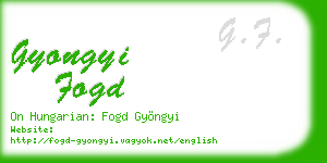 gyongyi fogd business card