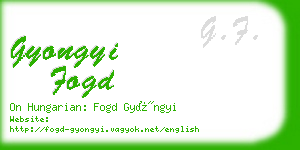 gyongyi fogd business card